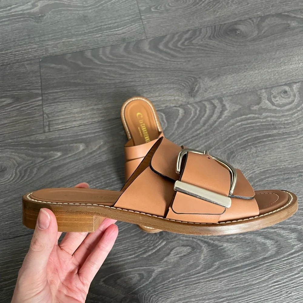 EUC La CANADIENNE Buckle Tan Leather Sandals - Picture 3 of 4